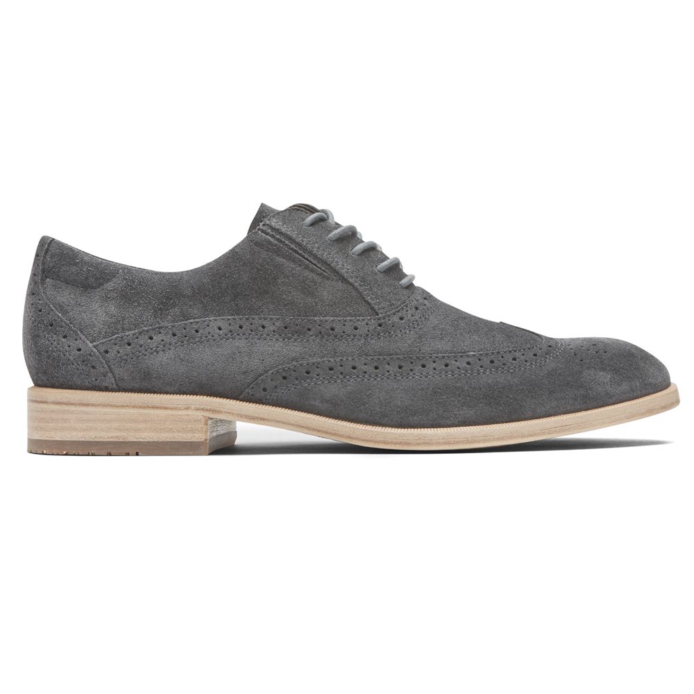 Rockport Total Motion Office Wingtip - Mens Oxfords - Grey - NZ (XOK-019678)